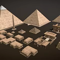 Ancient Architecture Models With Pyramids Obelisk Temple Structures And Stepped Platforms 3d model
