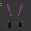 Stylish Black Headphones With Glowing Pink Rabbit Ear Decorations on Dark Background