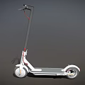 Modern Electric Scooter With White Frame Gray Handlebar And Red Brake Line