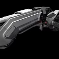 Futuristic Sci Fi Metallic Motorcycle With Sleek Aerodynamic Body And Red Accent Lights
