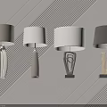 Modern Decorative Table Lamps Four Different Styles With White Grey Shades Sculptural Geometric Bases