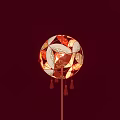 Popular Check in Photo Spot With Round Red White Leaf Pattern Lantern And Tassels