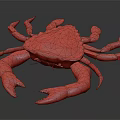 Spotted Brownish Yellow Crab With Red Tipped Legs And Spread Out Posture As Aquatic Animal