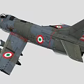 Military Fighter Jet With Camouflage Paint And Weapons Under Wings In Flight