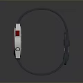 Stylish Smartwatch With Black Silicone Strap Red Silver Dial And Digital
