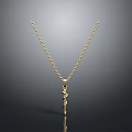 Gold Snake Pendant Necklace With Elegant Delicate Chain Design 3d model