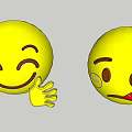 Yellow Emoji Balls Showing Happy Smiling Face And Sad Expression With Red Bandage