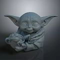 Adorable Big Ears Smiling Character Holding Small Creature In Tender Arms