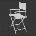 Blue Director's Chair Featuring Wooden Frame And Folding Design For Seating