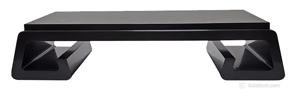 Modern Black Console Table With Sleek Design And Metal Legs For Living Room Decor 3d model 