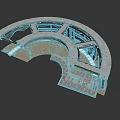 Curved Metal Architectural Framework With Supporting Components And Metal Plates
