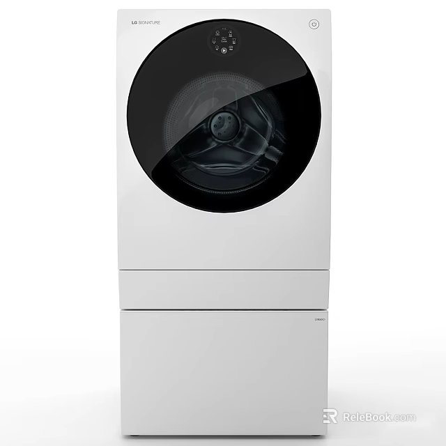 Modern White Front Loading Washing Machine With Transparent Circular Door And Sleek Design 3d model 
