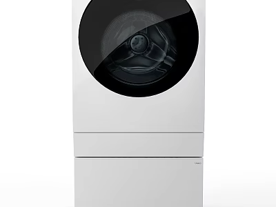 Modern White Front Loading Washing Machine With Transparent Circular Door And Sleek Design 3d model