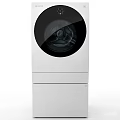 Modern White Front Loading Washing Machine With Transparent Circular Door And Sleek Design