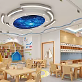 Modern classroom large classroom 3d model