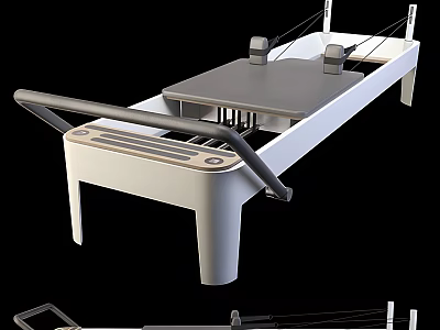 Professional Pilates Reformer Fitness Equipment With Metal Frame Sliding Platform And Handlebars 3d model