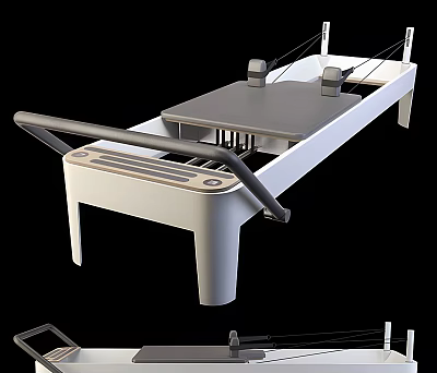 Professional Pilates Reformer Fitness Equipment With Metal Frame Sliding Platform And Handlebars 3d model