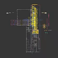 Spacious Corridor Featuring Yellow Carpet Curved Decorative Structures Wall Displays And Mannequins