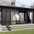 New Chinese style gate entrance gate tower axis landscape 3d model
