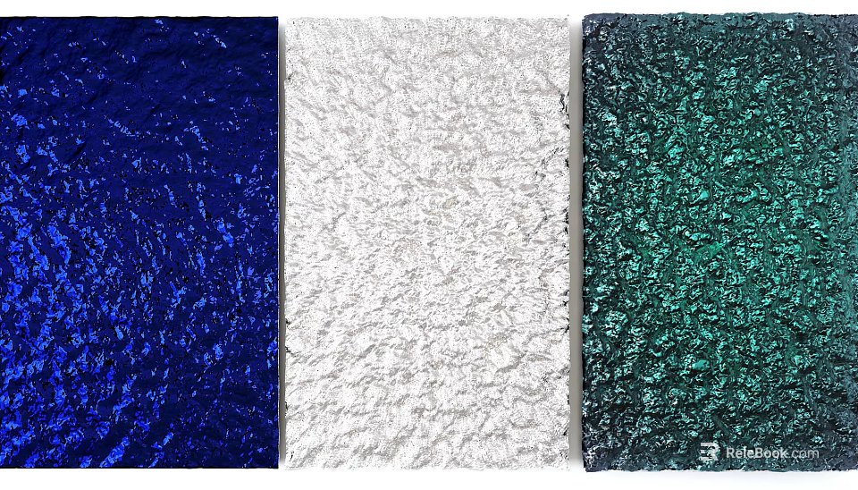 Colorful Textured Wall Decor With Blue White Green Designs For Home Interior 3d model 