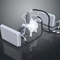 Automotive Air Conditioning System Components With Compressor Condenser And Pipes 3d model