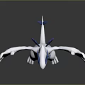 3D Rendered White and Blue Game Movie Character with Outstretched Arms and Open Mouth