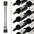 Modern Wine Rack Display Wall Mounted And Freestanding Designs With Multiple Wine Bottles Storage 3d model