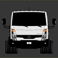 White Truck Chassis with Cab Frame and Wheels on Gray Background 3d model