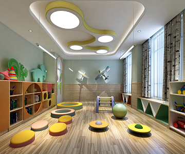 Modern Kindergarten Activity Room 3d model