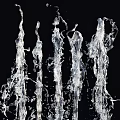 Garden Water Feature With Vertical Water Jets And Splashing Streams
