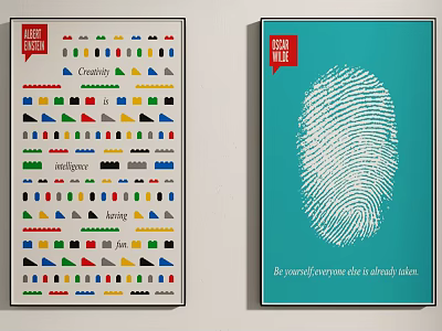 Art Study Posters With Colorful Geometric Shapes Creativity And Good Rule Fingerprint Design 3d model