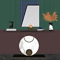 Light Luxury End View Desk 3d model