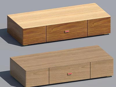 Modern Wooden TV Stands With Drawers Cabinet Doors And Natural Wood Finish 3d model