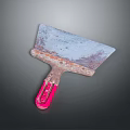 Durable Hardware Tool Trowel With Red Handle And Rustic Metal Blade For Construction Work 3d model