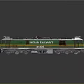 Indian Railways Green And Yellow Electric Locomotive Train With Pantograph Number 30235