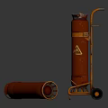 Commercial Gas Cylinder Cart With Red Cylinders Orange Frame And Wheels