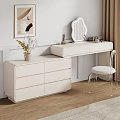 Modern Dressing Table Interior Design With Mirror Drawer Cabinet And Chair 3d model
