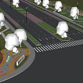 Modern Road Infrastructure With Multiple Lanes Green Medians Trees And Pedestrian Crossings