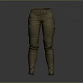 Brown Cargo Trousers With Multiple Pockets And Stitched Design Details 3d model