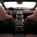 Luxury Car Interior Design With Brown Seats Dashboard And Center Console 3d model