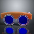 Orange Frame Blue Lens Goggles As Essential Daily Living Accessory 3d model