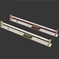 White Long Tube Light Fixtures With Metal Brackets On Gray Background