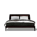 Elegant Modern Double Bed With Dark Headboard White Bedding And Pillows 3d model