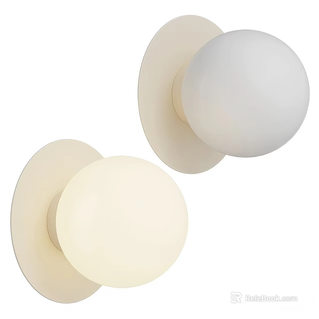Modern White Round Wall Lamps With Sleek Design For Home Interior Lighting 3d model 