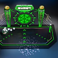 Qingdao Beer Festival Photo Check In Spot With Green Lighting Circular Decoration And Athlete Silhouettes