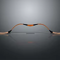 Traditional Wooden Recurve Bow With Orange And Black Grip Design