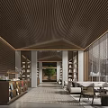 Bookshelf Sofa Coffee Table Single Chair Reading Lamp Tree Chandelier 3d model