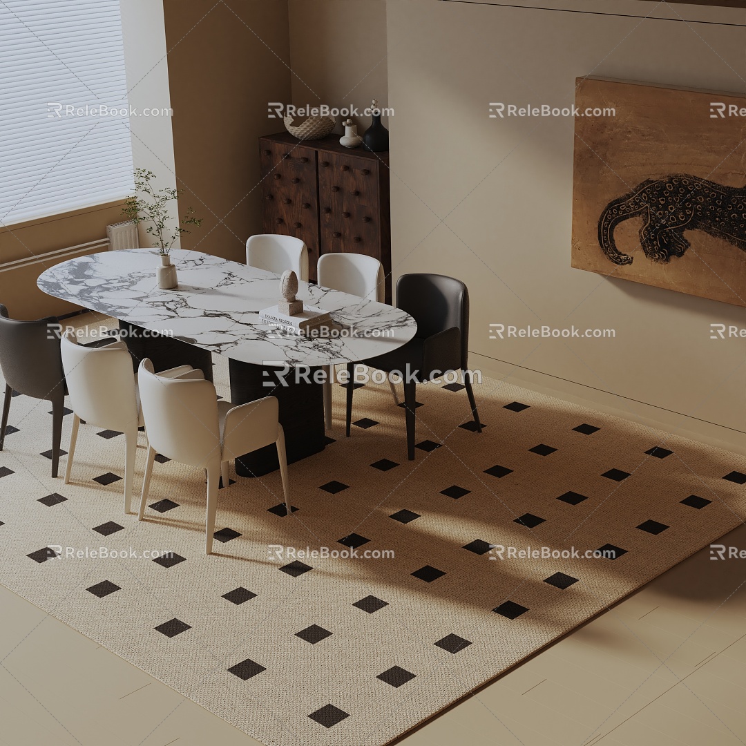 Modern dining table 3d model