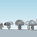 Modern City Sculpture Mushroom 3d model