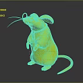 Cartoon Mouse Character Wearing Round Glasses And Red Scarf Standing Pose
